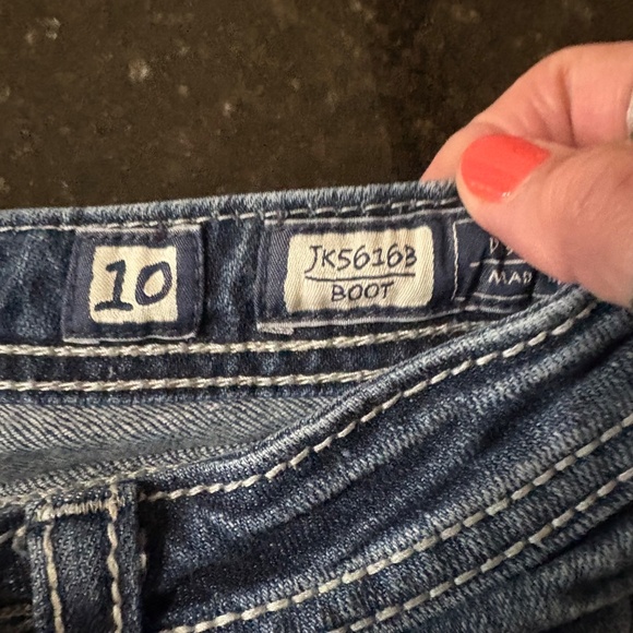 Girls Miss Me Jeans Shorts Rhinestone Angel Wings shorts SZ Kids 10 - Picture 6 of 14